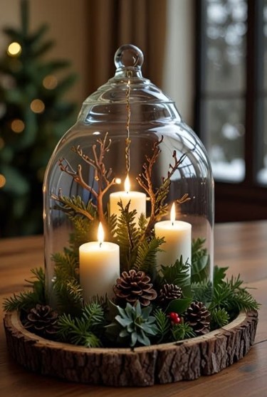 Glass Cloche with Decor Inside