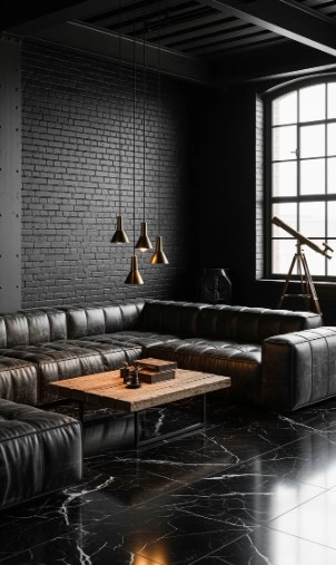 Glossy Black Walls