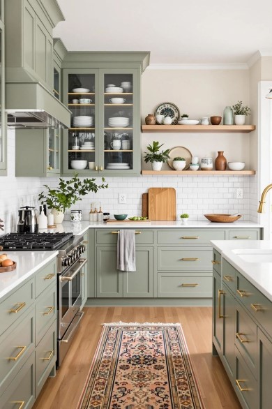 Go All In With Sage Green Cabinets