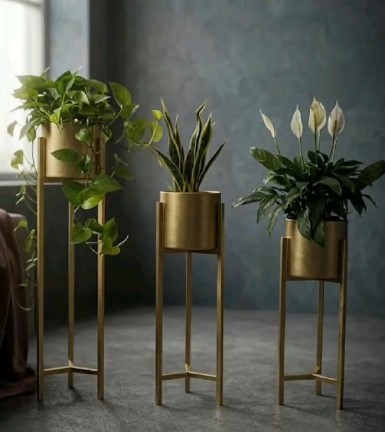 Gold Metal Plant Stands