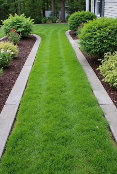 Grass Path With Mowing Strips