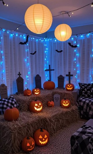 Graveyard Ambiance with Hay Bales