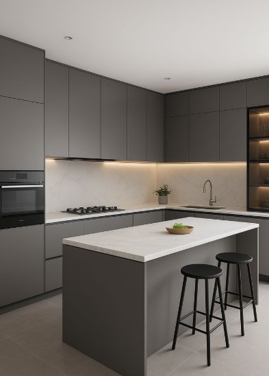 Gray Kitchen Island