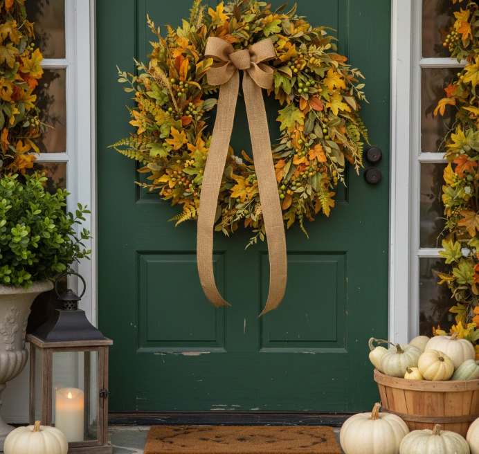 Green and Yellow Foliage Wreath