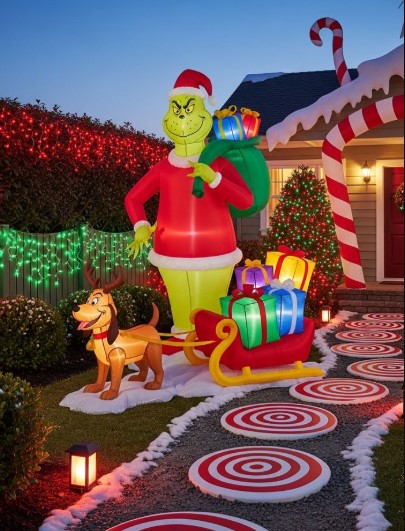 Grinch Inspired Outdoor Decorations