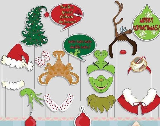 Grinch-Themed Photo Booth Props