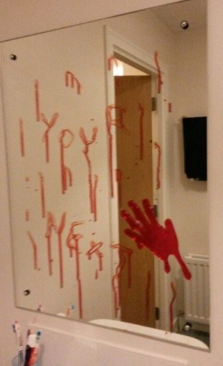 Gruesome Blood Splatter Mirror