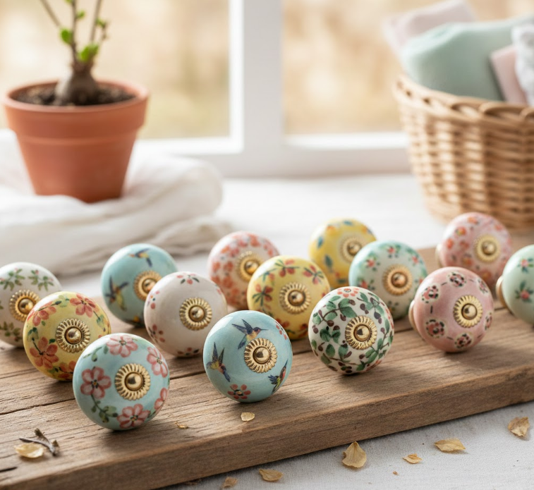 Hand-Painted Ceramic Cabinet Knobs