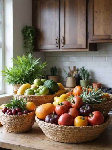 Handwoven Basket Storage for Fresh Produce