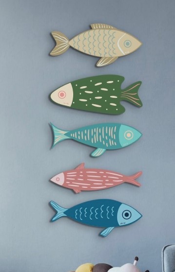 Hang Fish Plates on a Tile Backdrop