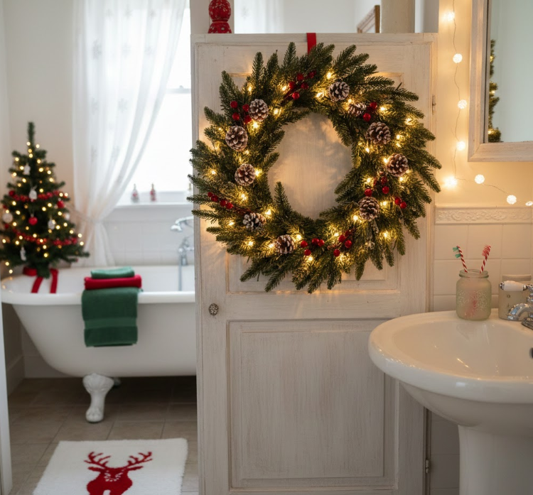 Hang a Pre-Lit Wreath