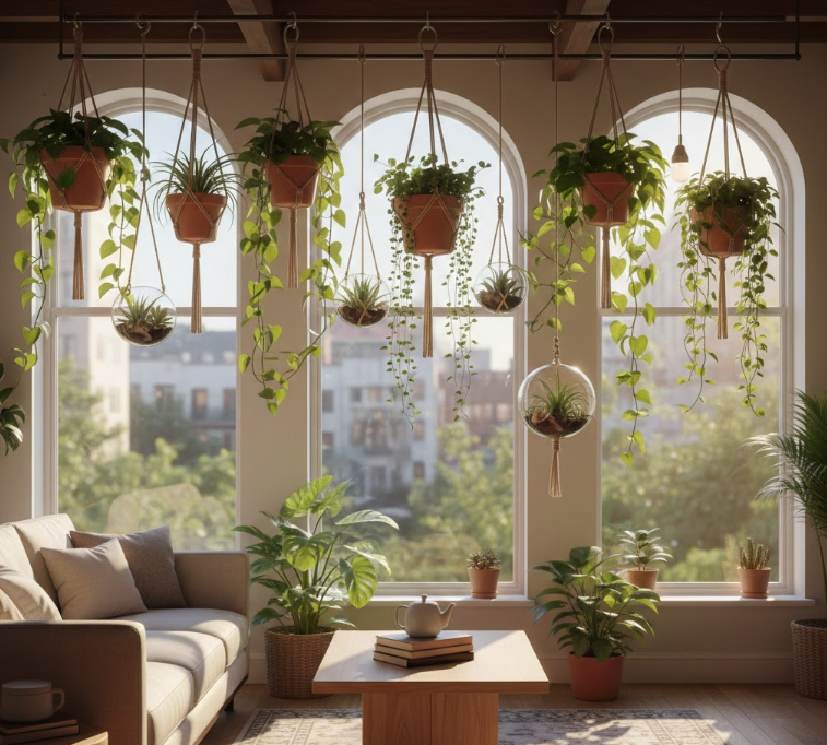 Hanging Plants by Windows