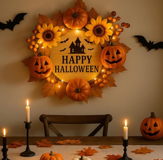 Happy Halloween Wreath Style