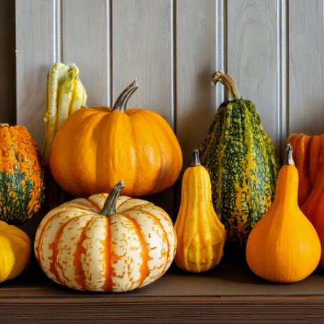 Harvest of Gourds and Greenery