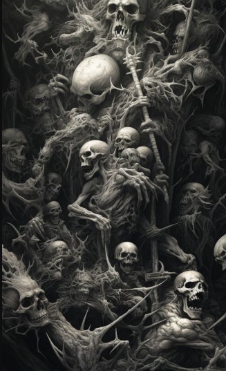 Headless Figures and Skull Motifs