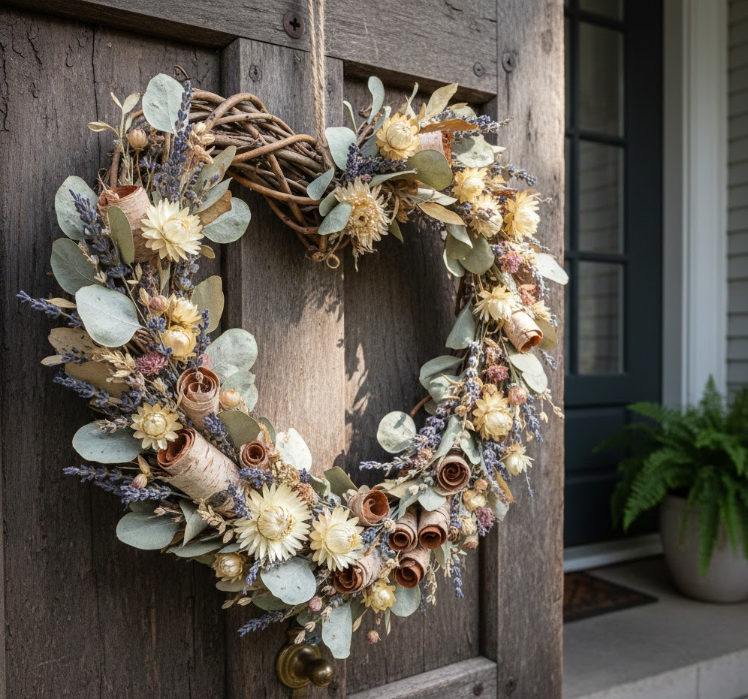 Heart-Shaped Dried Botanical Wreath