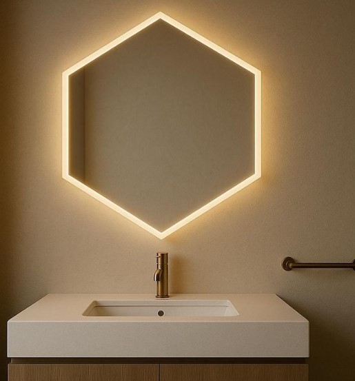 Hexagon Vanity Mirror