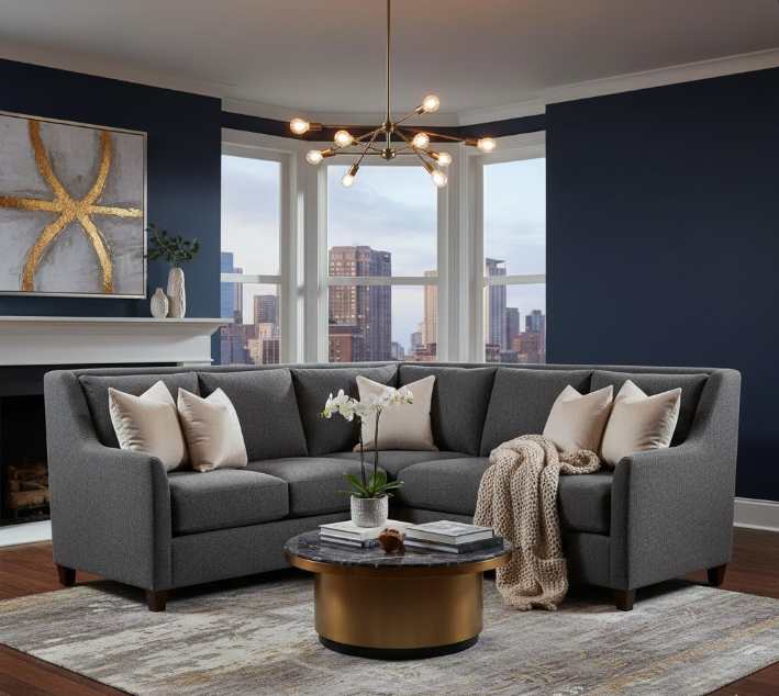 High-Arm Shelter Sofa