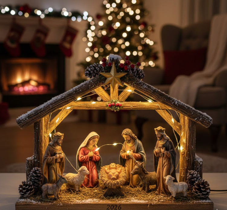 Illuminated Nativity Set