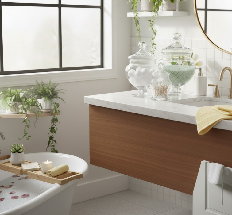 Install a Bamboo Bath Caddy