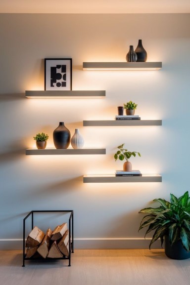 Keep It Simple with One Floating Shelf