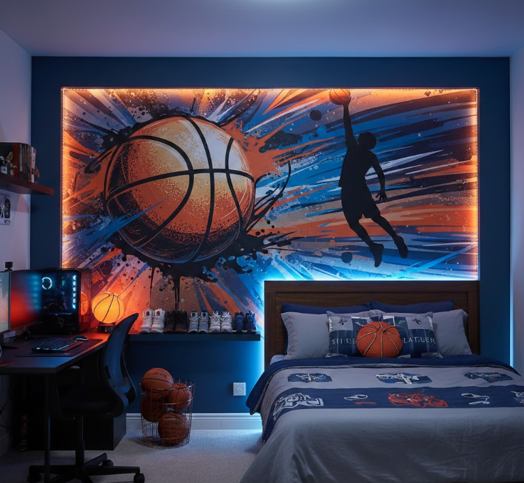 Large Basketball Mural