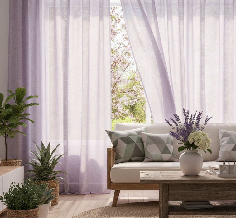 Lavender Tinted Curtains