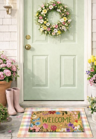 Layered Pastel Welcome Mats