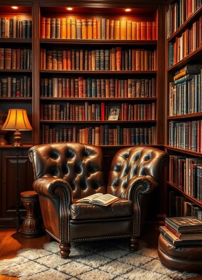 Leather-Bound Reading Nooks