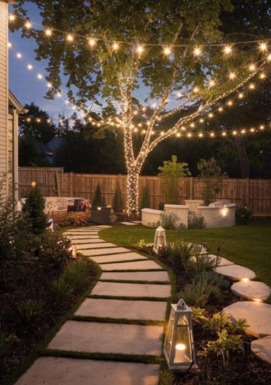 Lighted Evening Path