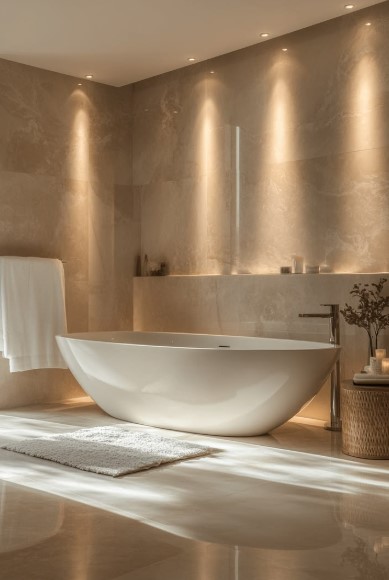  Limestone Accents for a Spa-Like Feel