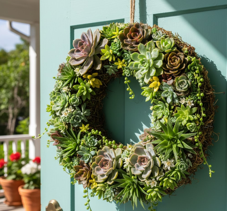  Living Succulent Wreath