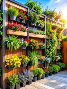 Living Wall of Spring Flowers