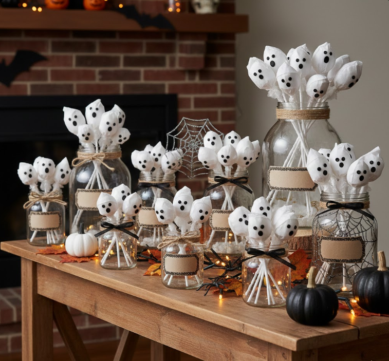 Lollipop Ghost Jar Display