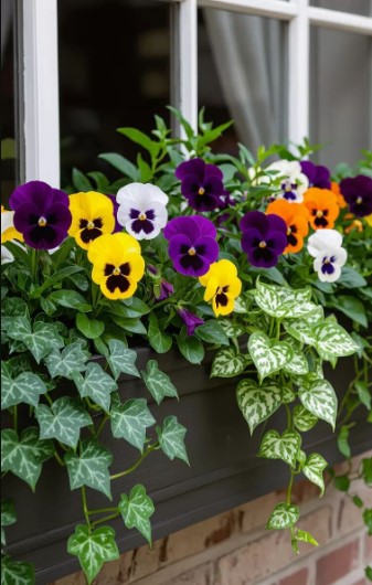 Lush and Leafy Pansy Paradise