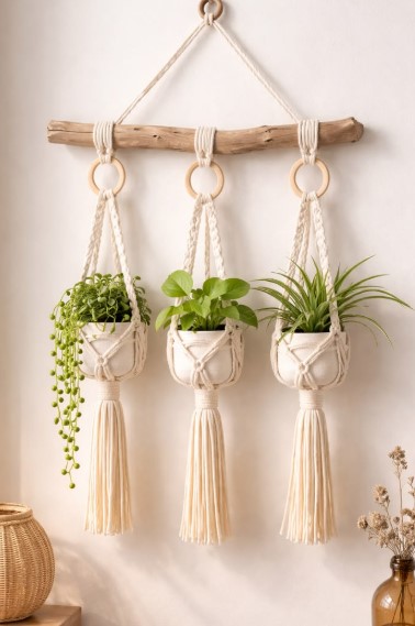 Macramé Plant Hangers for Herbs