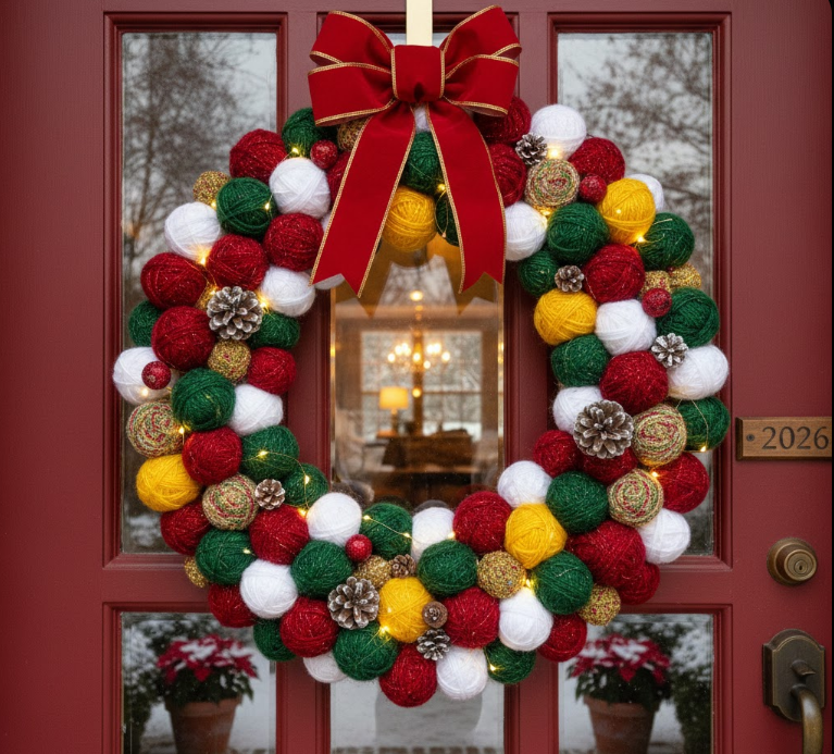 Make a Festive Yarn Wreath