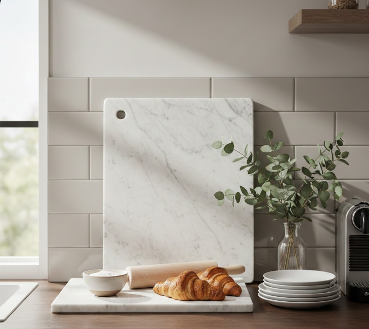  Marble Pastry Board on Display