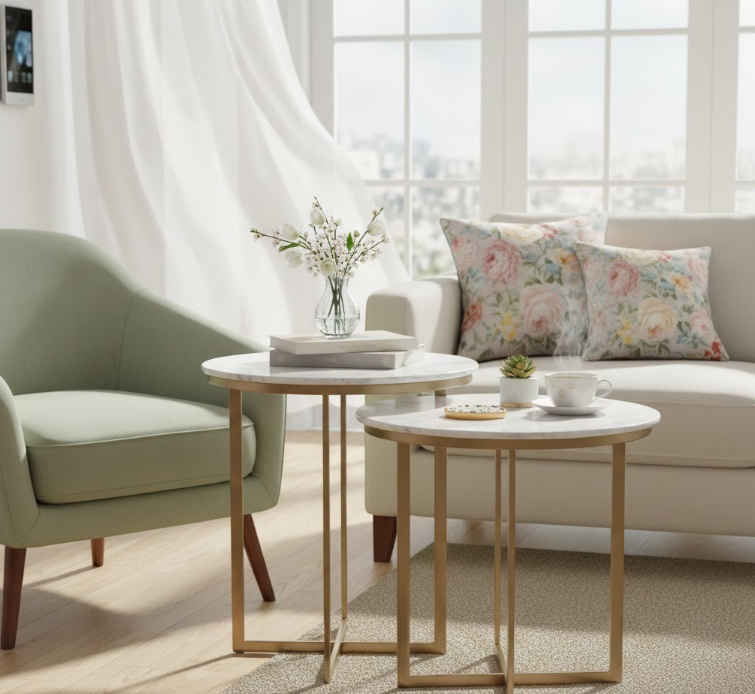 Marble Topped Side Tables