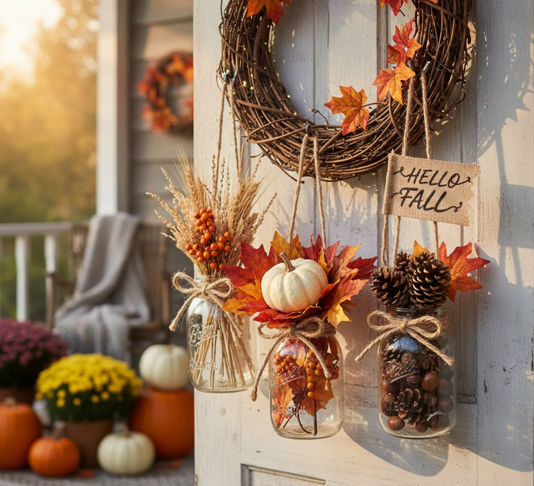 Mason Jar Hello Fall Trio