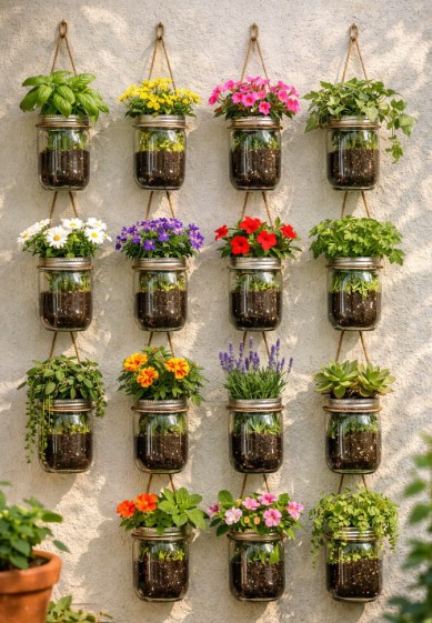 Mason Jar Herb Garden