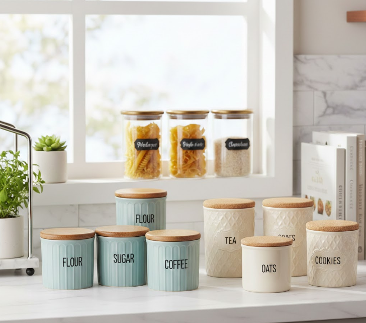 Matching Canister Sets for Dry Goods