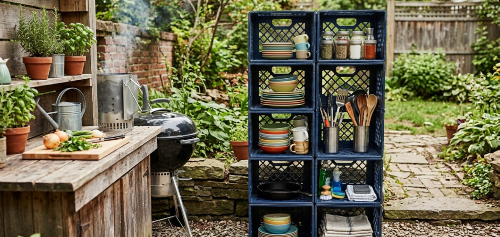 Milk Crate Storage Shelves