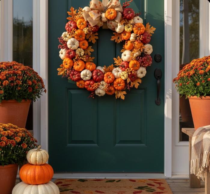 Mini Pumpkin Wreath