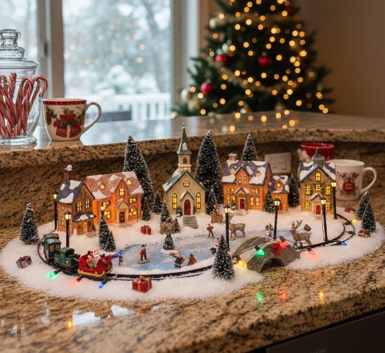 Miniature Christmas Village Scenes