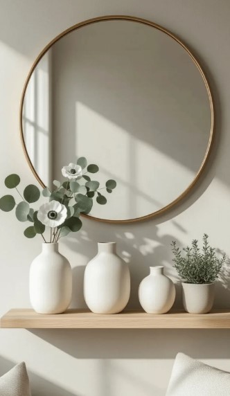 Minimalist Spring Mantel Decor