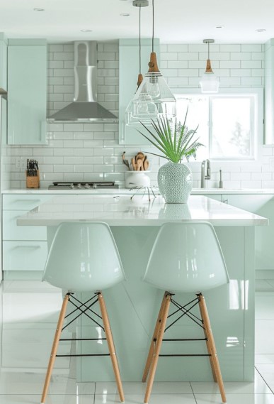 Minty Fresh Kitchen Island