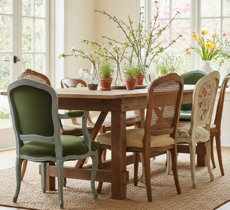 Mismatched Vintage Dining Chairs