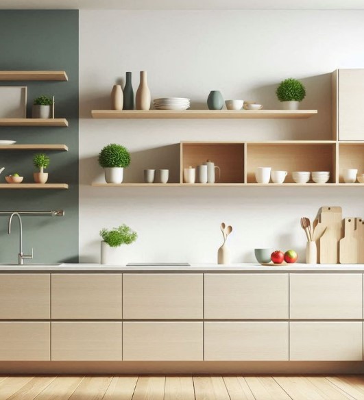 Mix Open Shelves and Closed Cabinets