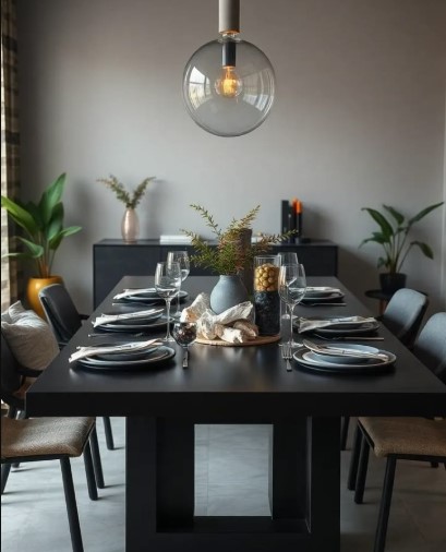 Modern Black Dining Table